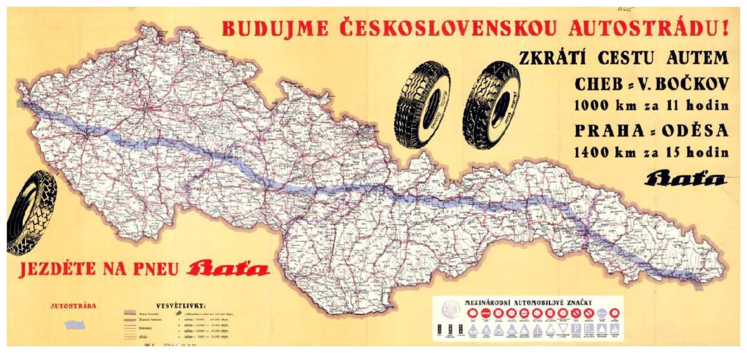 1937年に設計された道路高速道路の地図