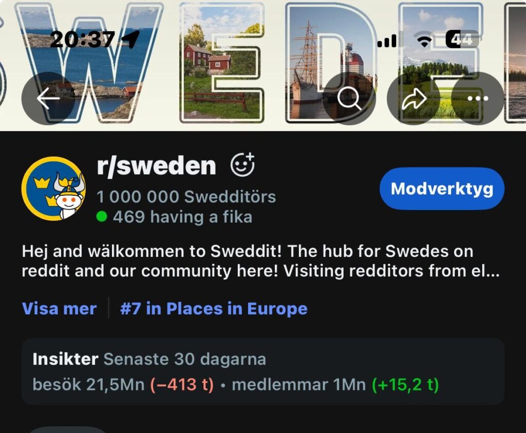 私たちは1000000人のスウェーデン人、私の知人です！