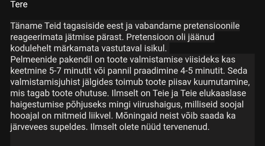 Rakvere LKカスタマーサービスは別のものです
