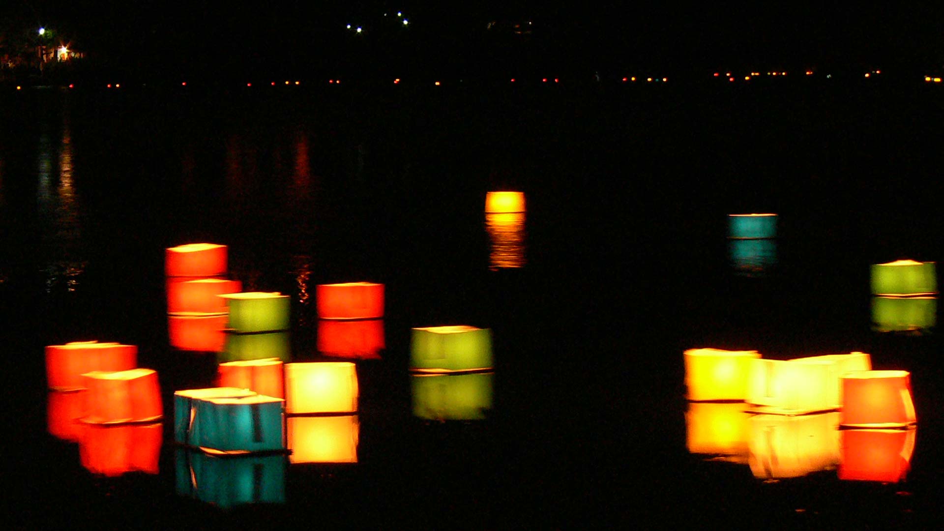 広沢池 灯籠流し