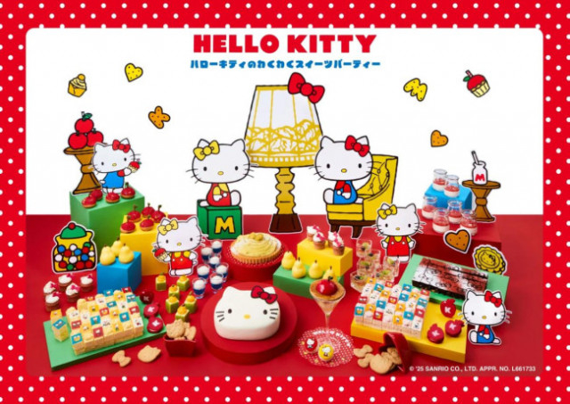 京都で「ハローキティ＆ミミィ スイーツビュッフェ」開催へ！　レトロな顔型ケーキなど提供