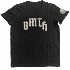 【予約商品】BRING ME THE HORIZON バンドTシャツ ユニセックス: Crooked Young Applique (Black) (Embellished) - BLACK