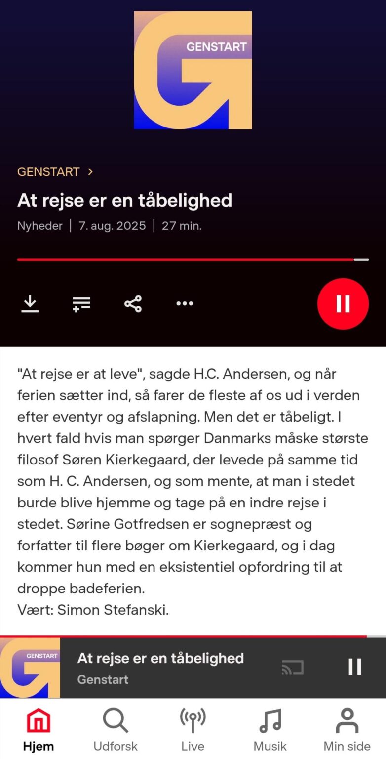 SørineGotfredsenは旅行しないことをお勧めします。 DRの再起動の今日のセクションを聞くことをお勧めします。Sørineは耳を傾ける価値がないことを確認します。