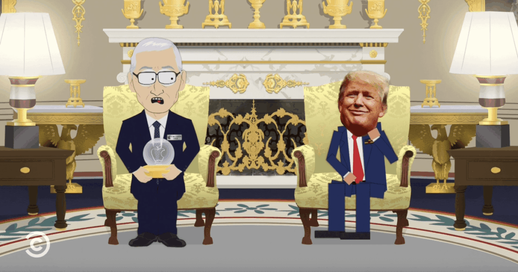 サウスパークのクリエイターは、謝罪にもかかわらず、トランプの「小さな」男らしさをock笑し続けています