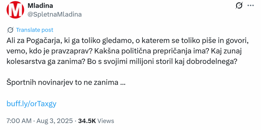 Mladina：政治的信念にはどのような政治的信念（ポガカール）があり、彼は何百万人も何をしますか？