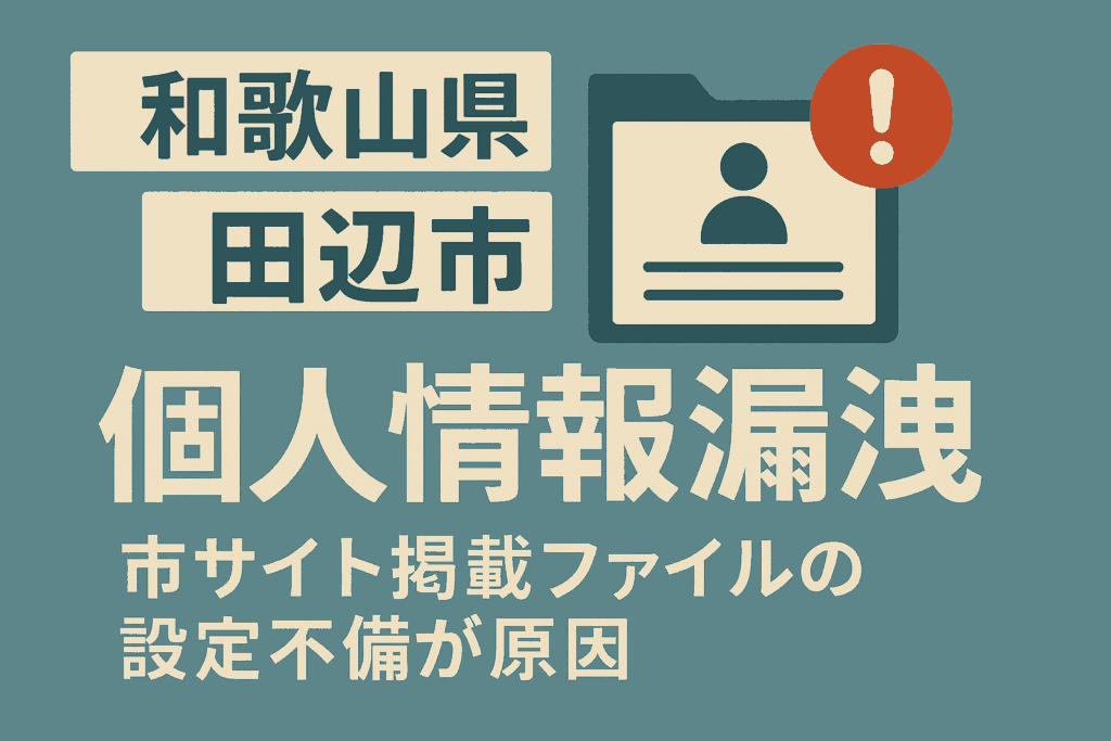 和歌山県 田辺市障害福祉室で個人情報漏洩-市サイト掲載ファイルの設定不備が原因
