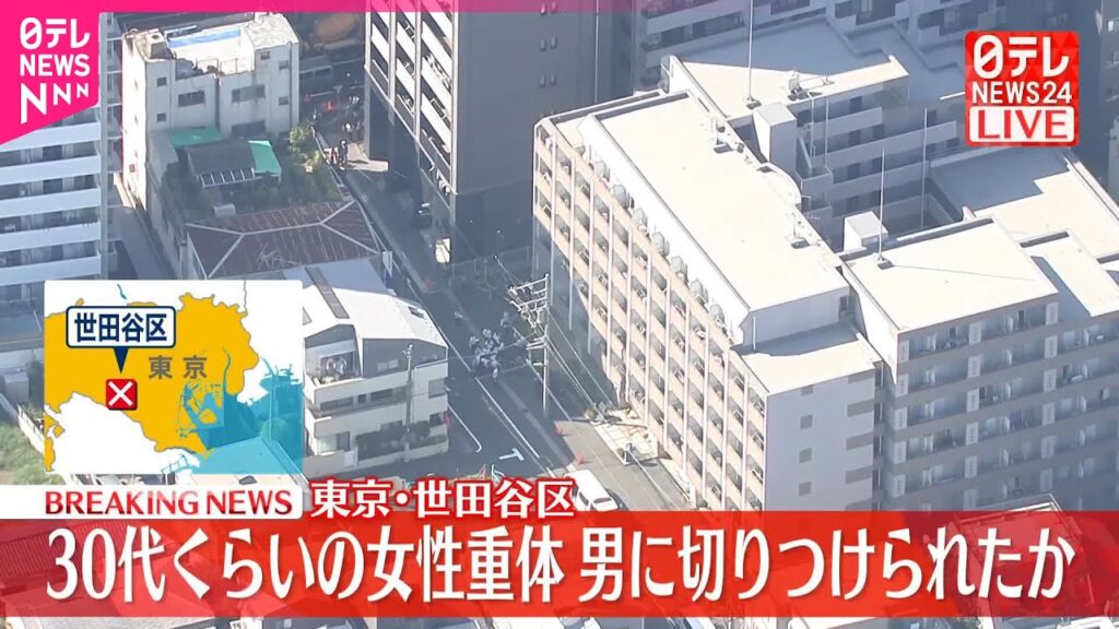 【速報】“刃物”で切りつけられたか  女性搬送、意識不明の重体  男が逃走  東京・世田谷区