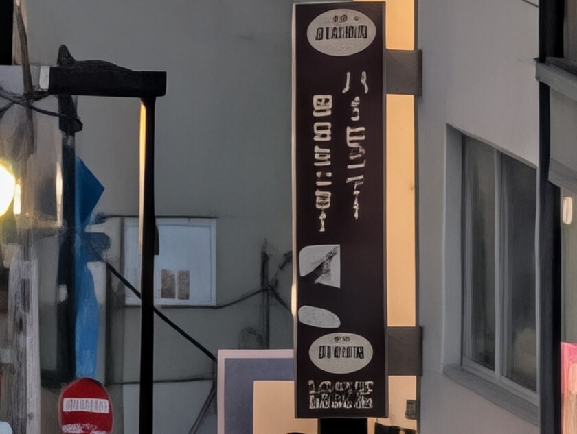 生成機能を活用した結果読めない文字が出てきた写真