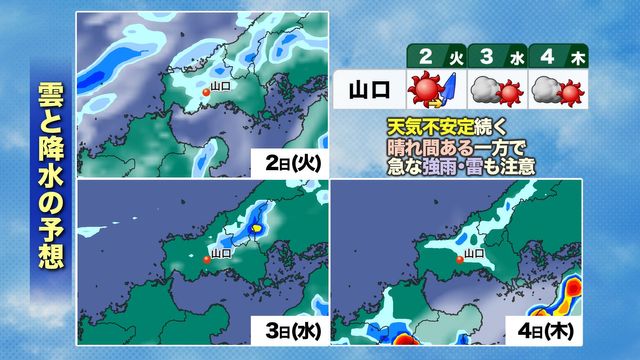 【山口天気 夕刊9/1】まだまだ猛暑は延長戦…一方で天気不安定に要注意の日々も続く 一時激しい雷雨の心配も（ＫＲＹ山口放送） - Yahoo!ニュース - Yahoo!ニュース