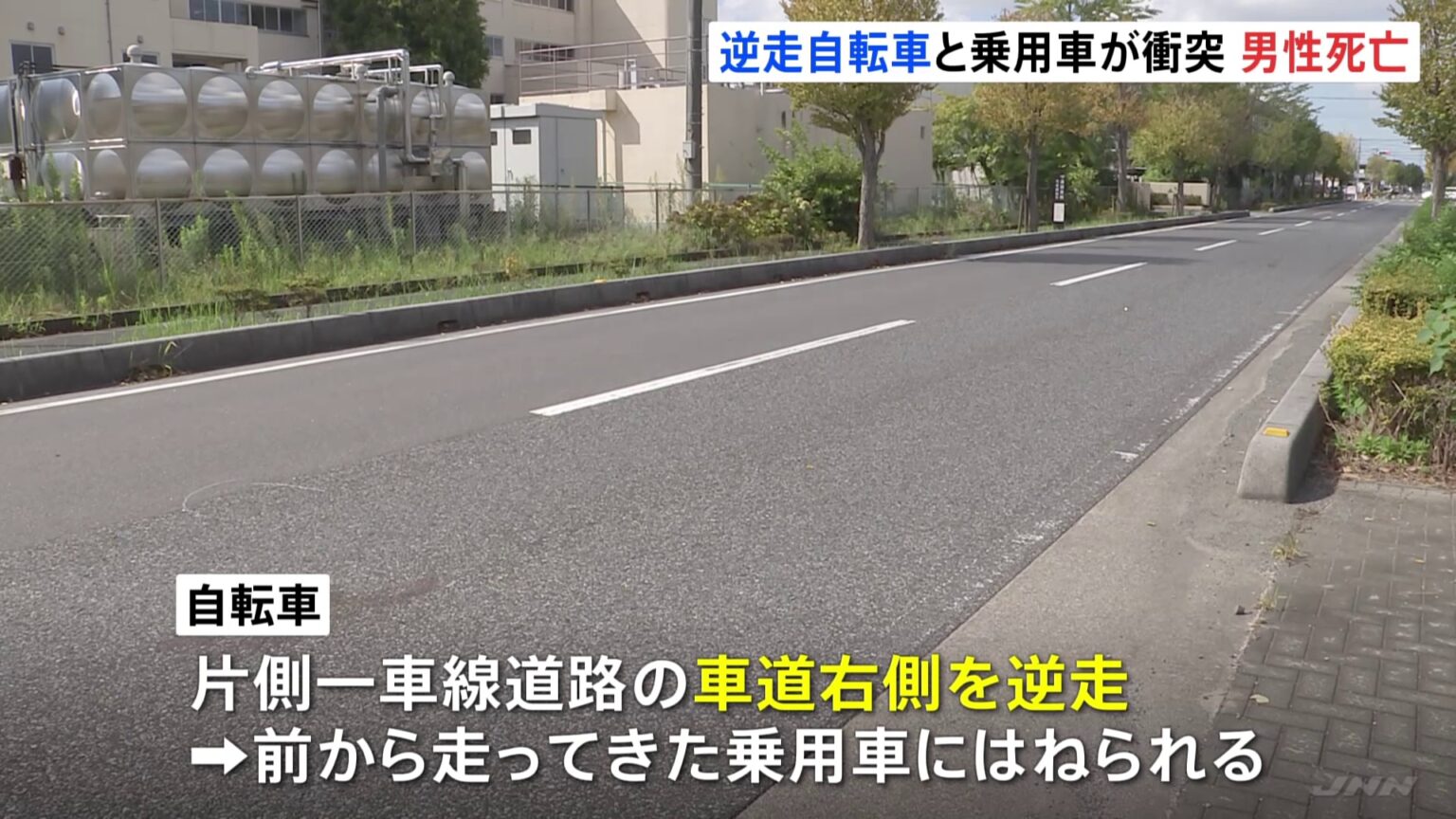 車道を逆走していた自転車と乗用車が衝突　自転車に乗っていた高齢男性死亡　埼玉・吉川市（TBS NEWS DIG Powered by JNN）