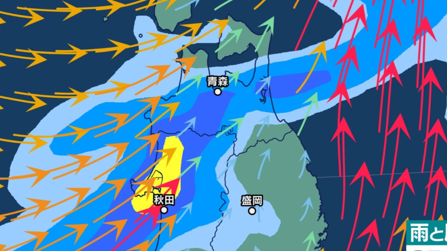 【大雨情報】24時間の予想降水量が津軽で100ミリ・下北で60ミリなど… 青森県内は各地で大気の状態が非常に不安定 津軽では『警報級の大雨』の恐れも…【雨と風の予想シミュレーションあり】（ＡＴＶ青森テレビ） - Yahoo!ニュース - Yahoo!ニュース