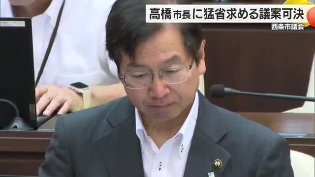 「職員の進言も受け入れず」西条市長に市議会が猛省求める決議 市議会に説明せず国に交付金申請【愛媛】（テレビ愛媛） - Yahoo!ニュース - Yahoo!ニュース