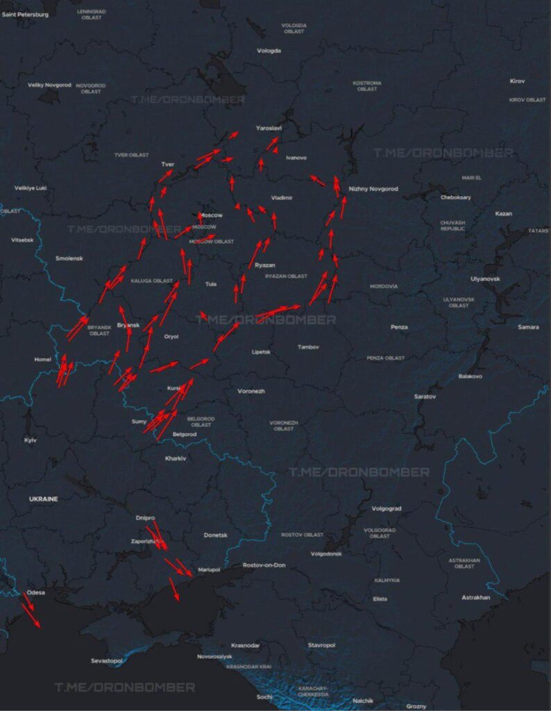 ウクライナの長距離攻撃ドローンは、ロシアの軍事施設を攻撃しています。情報は20:20時点で最新です