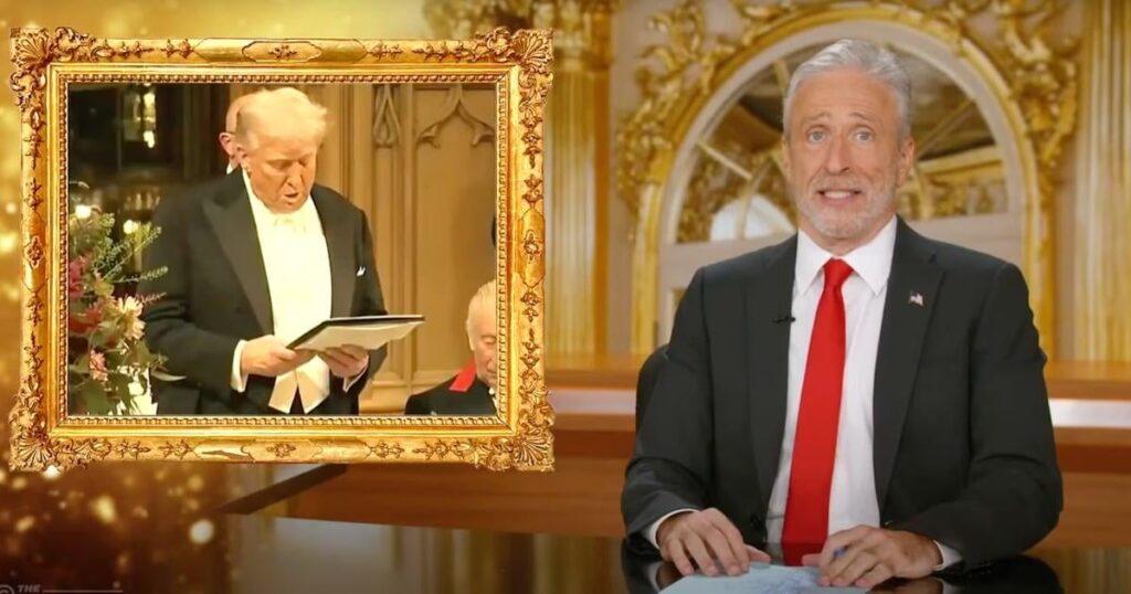 ジョン・スチュワートはキンメルでトランプを釘付けするために完全な州のテレビに行きます
