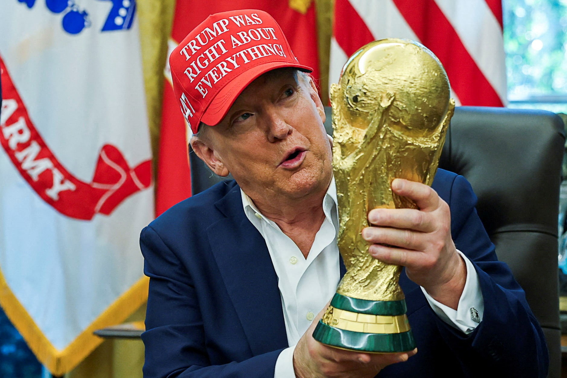トランプ氏、サッカーＷ杯開催地変更を示唆　治安理由に