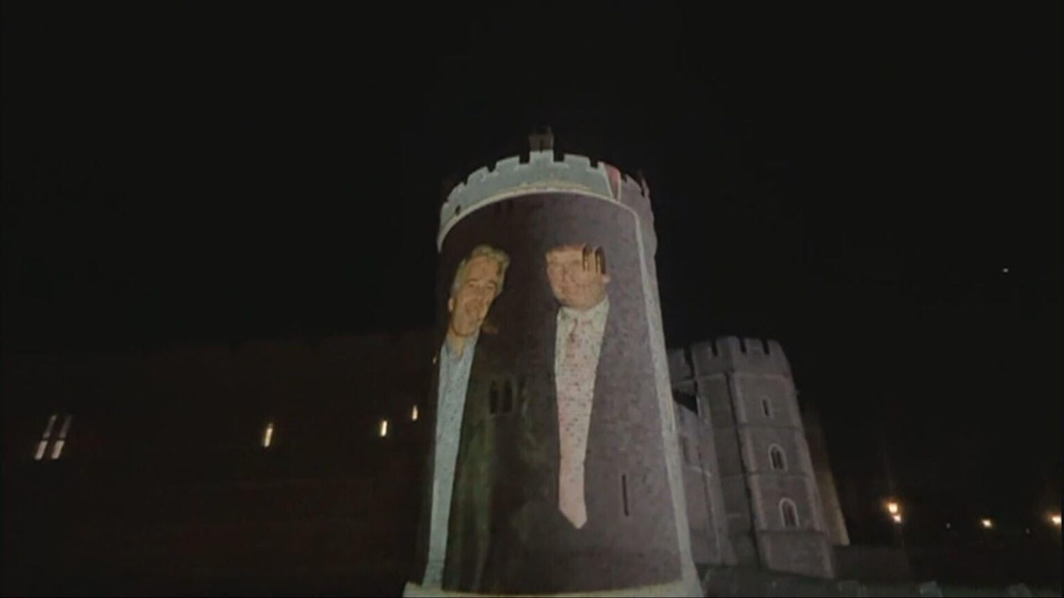 大統領訪問の前にウィンザー城でトランプ・エプスタインの写真が投影された後に逮捕された4人