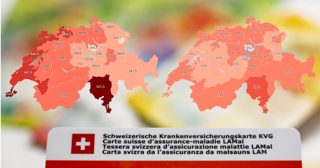2026年には健康的な暴行保険料が4.4％増加します - 各カントンの地図 [RTS]