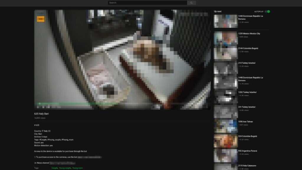 世界中のプライベートカメラのWeb画像で販売