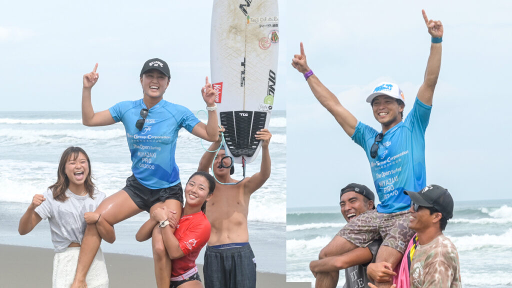 小林桂と川瀬心那が優勝。小林は今季2勝目でQSランク1位へ。WSL QS2,000 The Open Surfing 宮崎プロ最終日