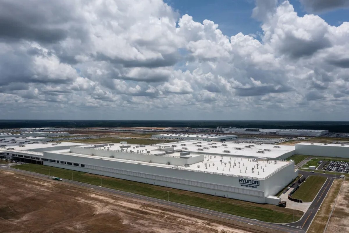 ジョージア州エラベルにある現代のＥＶ製造工場「メガプラント」＝６月２日/Elijah Nouvelage/Bloomberg/Getty Images