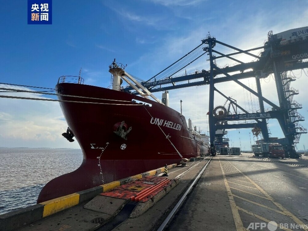 中国浙江省の嘉興港 アフリカ直行の新航路が就航　写真1枚　国際ニュース：AFPBB News