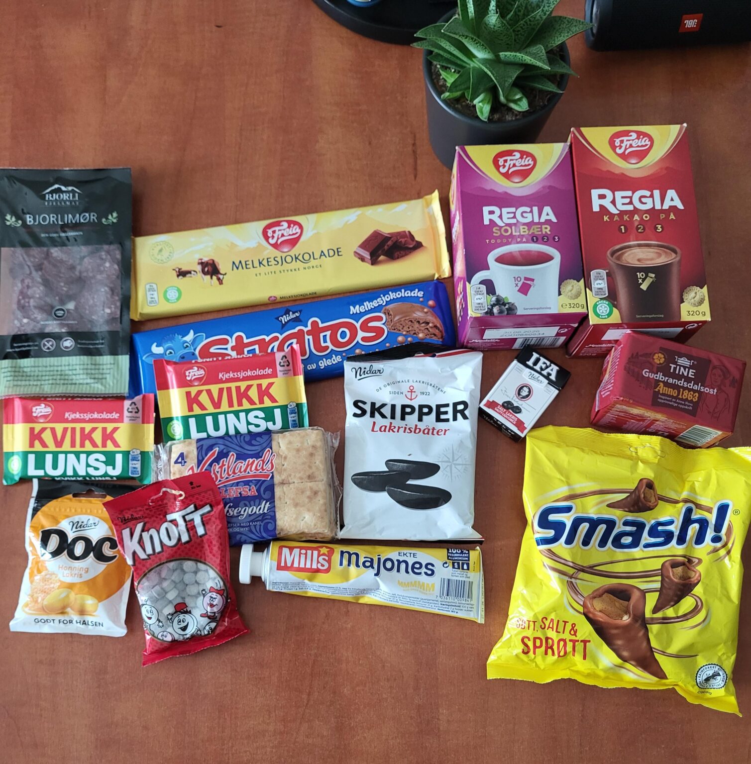 友達からのノルウェーのおやつの箱。幸運を祈ります