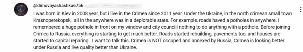 クリミア自身の人々からのコメントによると、彼らがロシアに加わったので、クリミアの人々の生活がどのように変化したか。