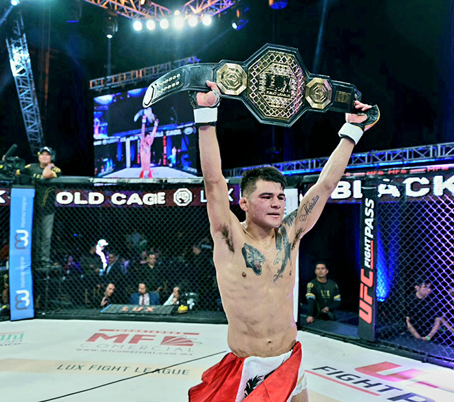 ONE Championship バンタム級タイトル挑戦者のクォン&middot;ウォンイル、メキシコLUX バンタム級チャンピオンのフアン&middot;ディアス。 사진=Group One Holdings Pte. Ltd./LUX Fight League