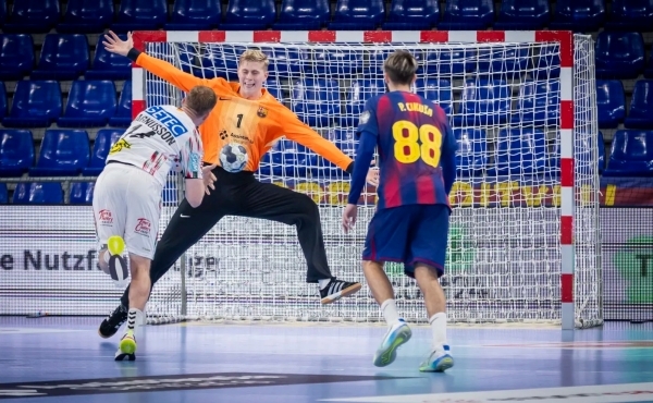 写真2025/26 EHF男子ハンドボールチャンピオンズリーグのマグデブルクとバルセロナの試合の様子、写真出典=欧州ハンドボール連盟