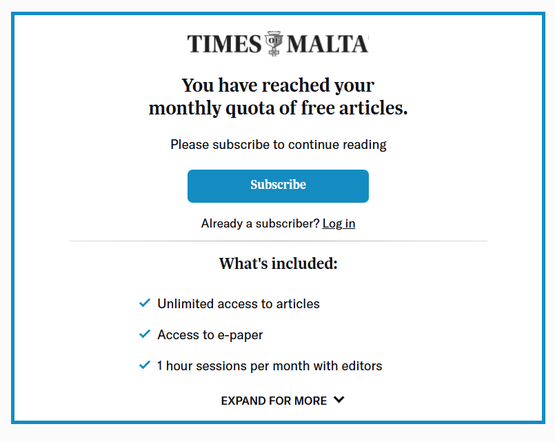 fckマルタの時代。ニュースを見るために支払うことはありません。