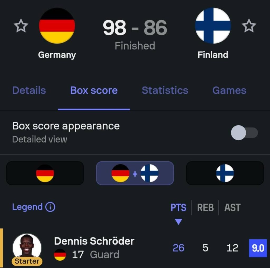 ドイツはフィンランドを破り、ユーロバスケットファイナルに行きます!!!