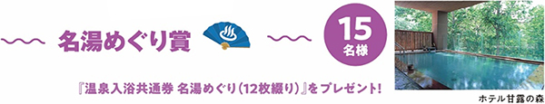 名湯めぐり賞　15名様のイメージ画像