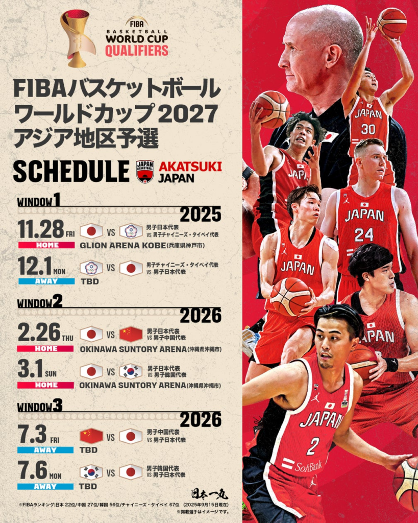 FIBAバスケットボール ワールドカップ予選（Window 2）沖縄開催決定！ | 沖縄アリーナ株式会社のプレスリリース