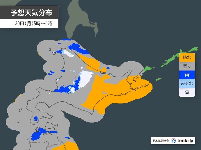 北海道の平地でも雪の可能性