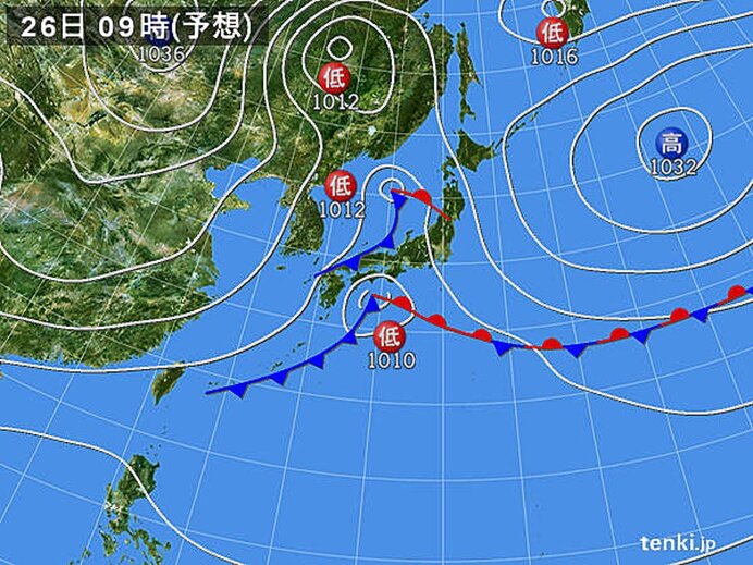 25日(土)から26日(日)は激しい雨や雷雨