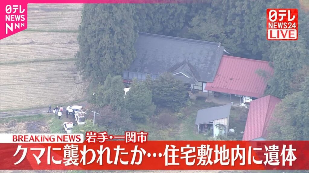【速報】クマに襲われたか…民家の敷地内に遺体  岩手・一関市