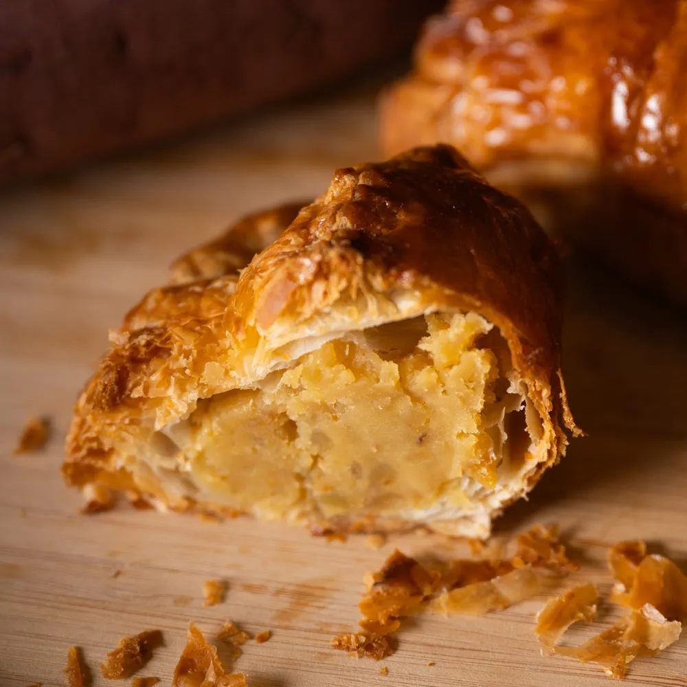 カットされたパイのクローズアップ