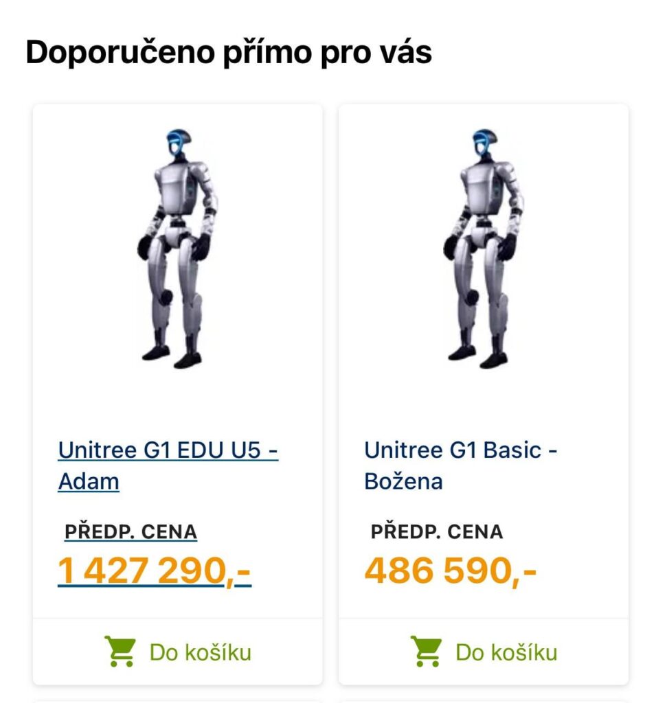 女性ロボットのボゼナはアダムの3分の1の価値しかない