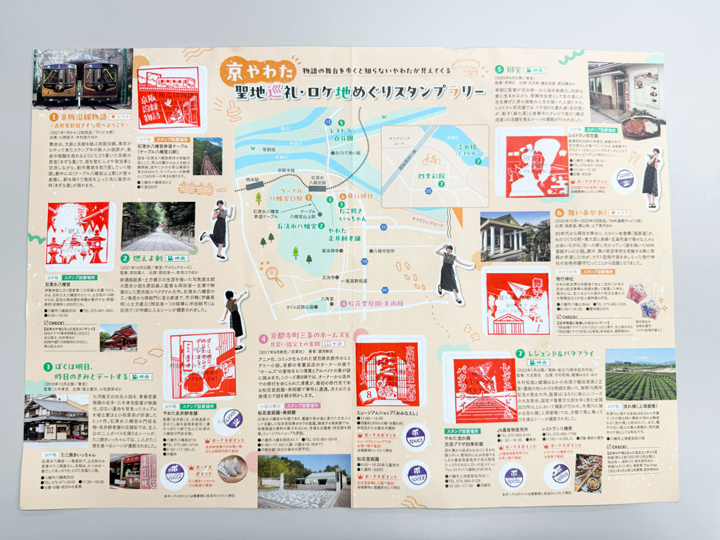 「京やわた 聖地巡礼・ロケ地めぐり スタンプラリー」　スタンプ揃った画像