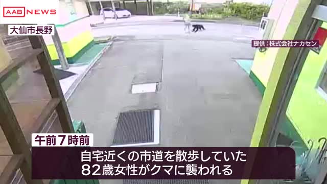 防犯カメラにその瞬間が…散歩中の82歳女性がクマに襲われけが 秋田県内でクマによる人身被害相次ぐ（秋田朝日放送） - Yahoo!ニュース - Yahoo!ニュース