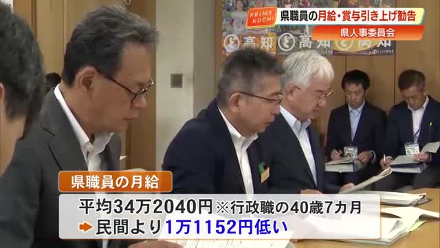 【高知】県職員の給与・4年連続アップへ勧告、平均年収587万円に 引き上げは30代後半までに重点（高知さんさんテレビ） - Yahoo!ニュース - Yahoo!ニュース