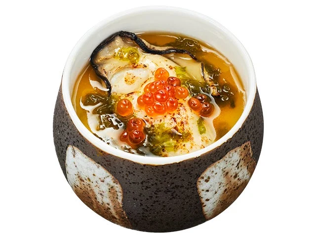 かっぱ寿司『瀬戸内海産 蒸し牡蠣といくら あおさ餡茶碗蒸し』