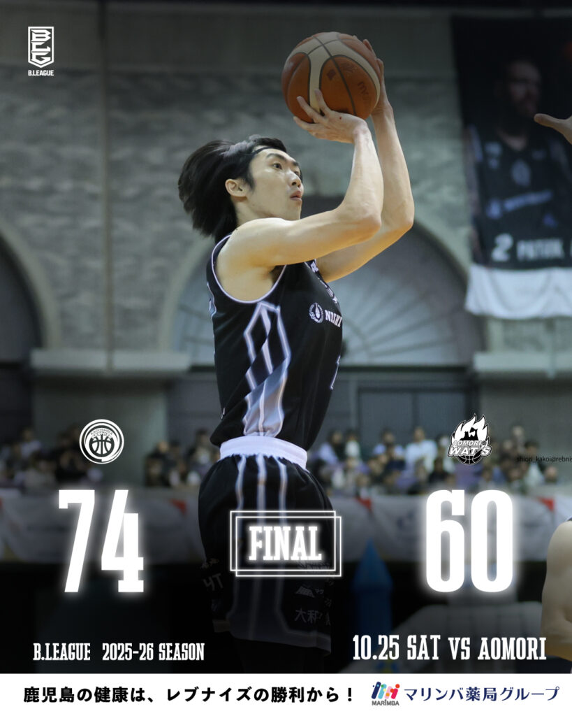 WIN!WIN!WIN !りそなグループ B.LEAGUE 2025-26シーズン 第5節（10/25）試合結果のお知らせ