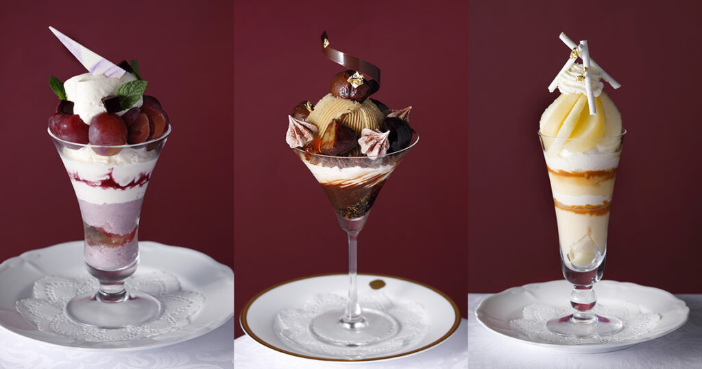 「資生堂パーラー」銀座本店サロン・ド・カフェが丹波栗やラ・フランスの秋パフェを提供　百合佐和子メイクアップアーティストとのコラボメニューも用意 - WWDJAPAN