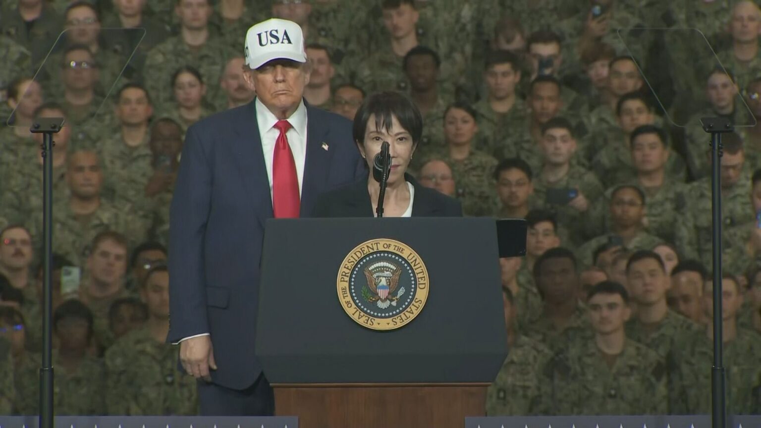 【速報】高市総理「防衛力を抜本的に強化し積極的に貢献」 トランプ米大統領と米海軍横須賀基地で原子力空母視察（TBS NEWS DIG Powered by JNN）