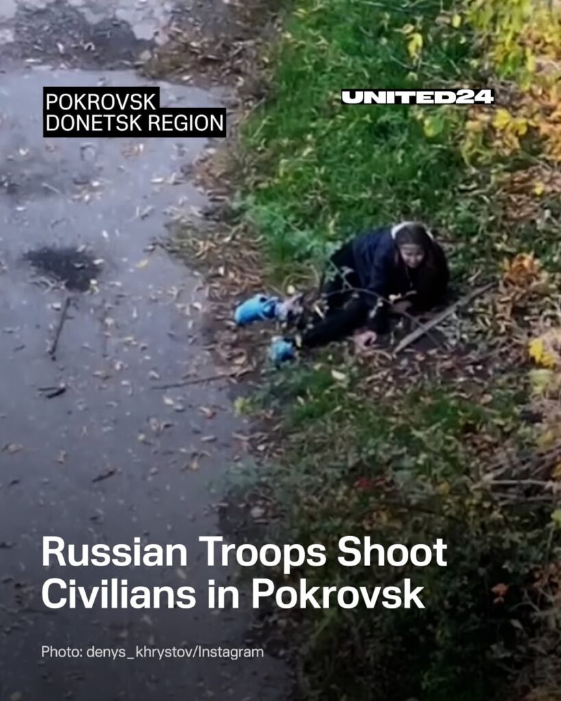 ポクロフスクでロシアが民間人を射殺する恐ろしい現場をドローン映像が映し出す