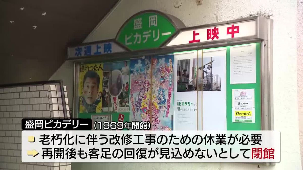 【56年の歴史に幕】岩手県盛岡市の老舗映画館が閉館　施設の老朽化で　市民から惜しむ声