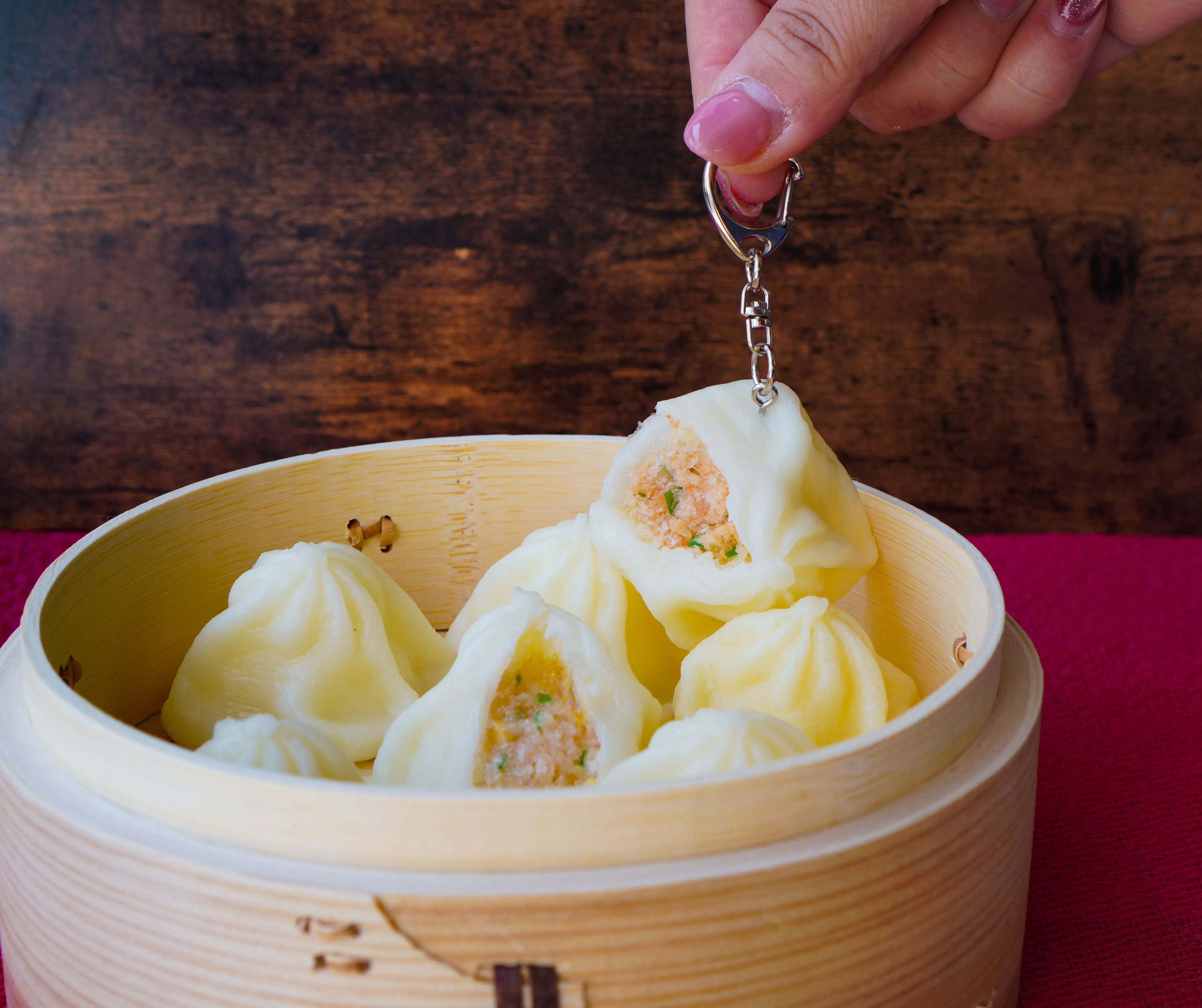 せいろに入った小籠包のキーホルダー