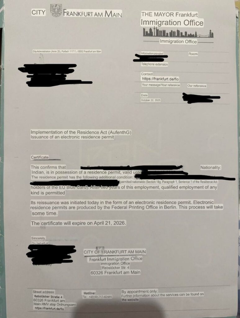 証明書を持ってドイツ国外に旅行する