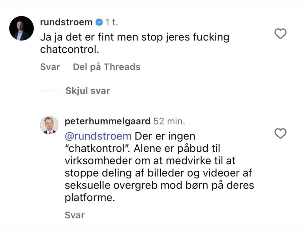 ヒュンネルガード: ChatControl はありません